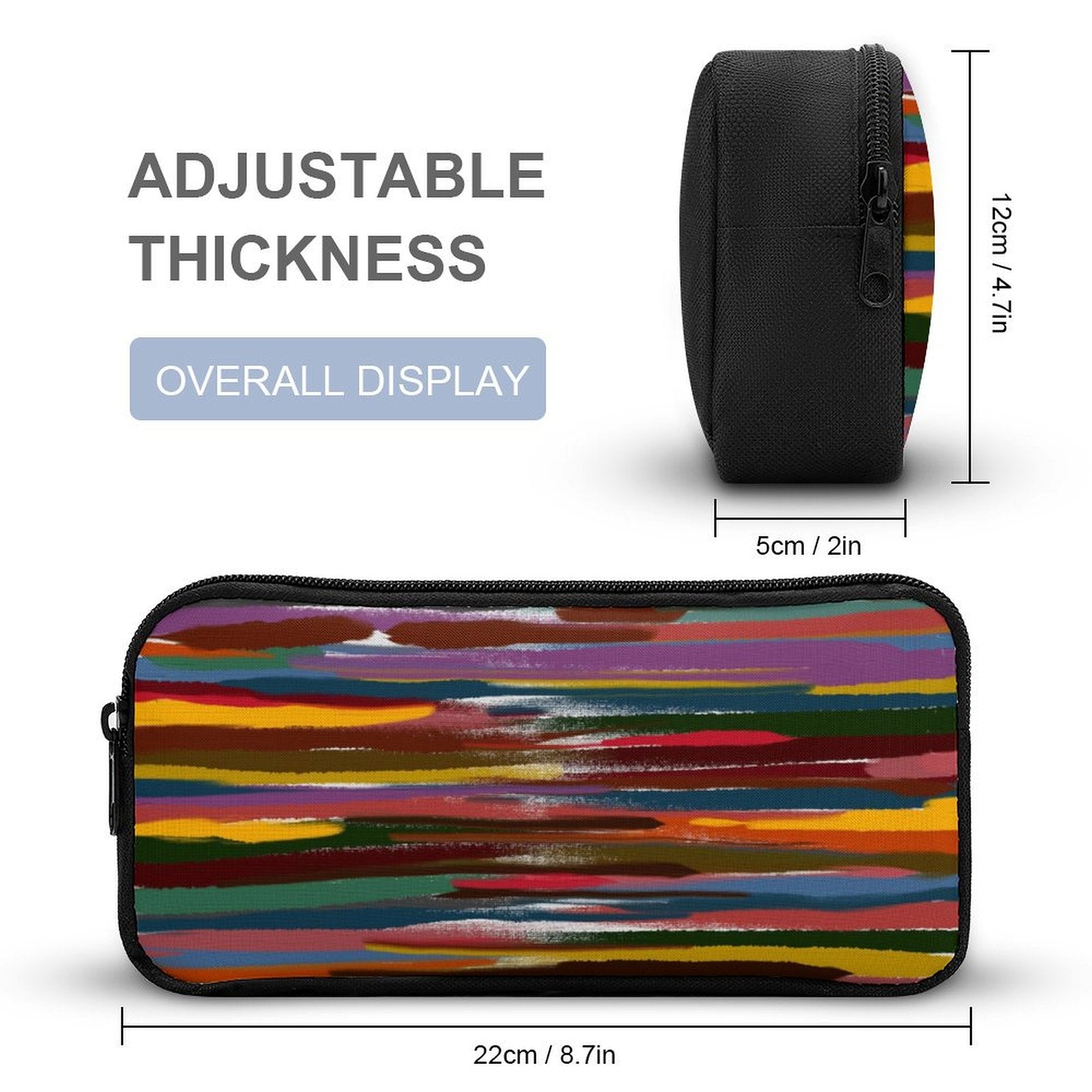 Three piece School Power Stripes set: Backpack, Lunch bag, Pen case - Lana Art Sweden