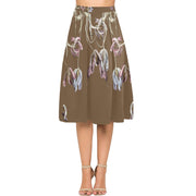 Three Tulips and a Leaf Mnemosyne Women's Crepe Skirt - Lana Art Sweden