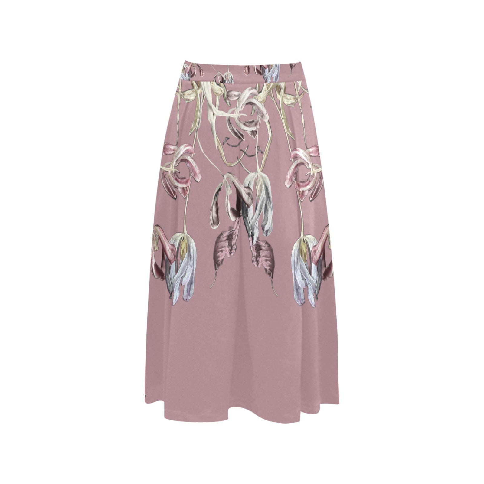 Three Tulips and a Leaf Mnemosyne Women's Crepe Skirt - Lana Art Sweden