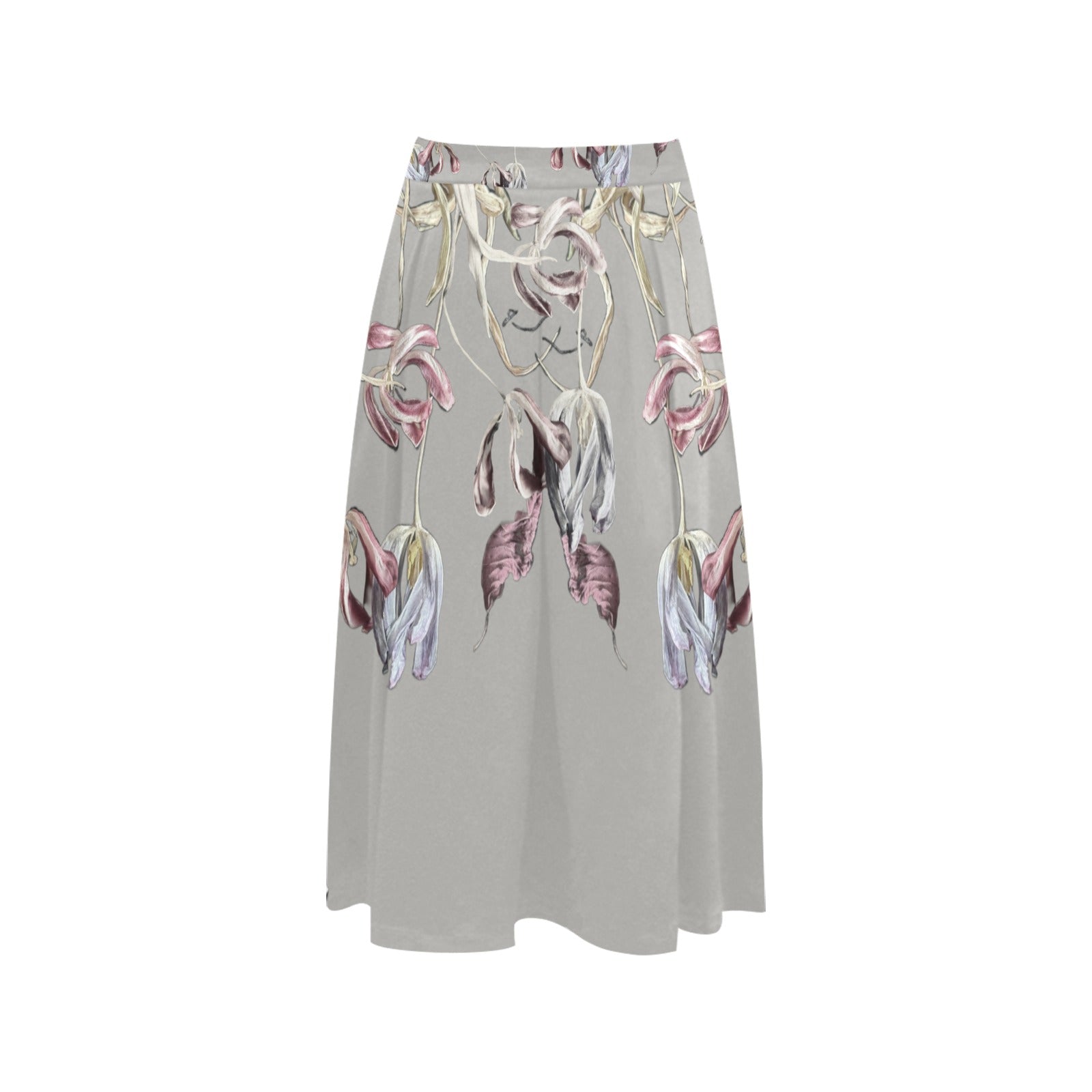 Three Tulips and a Leaf Mnemosyne Women's Crepe Skirt - Lana Art Sweden