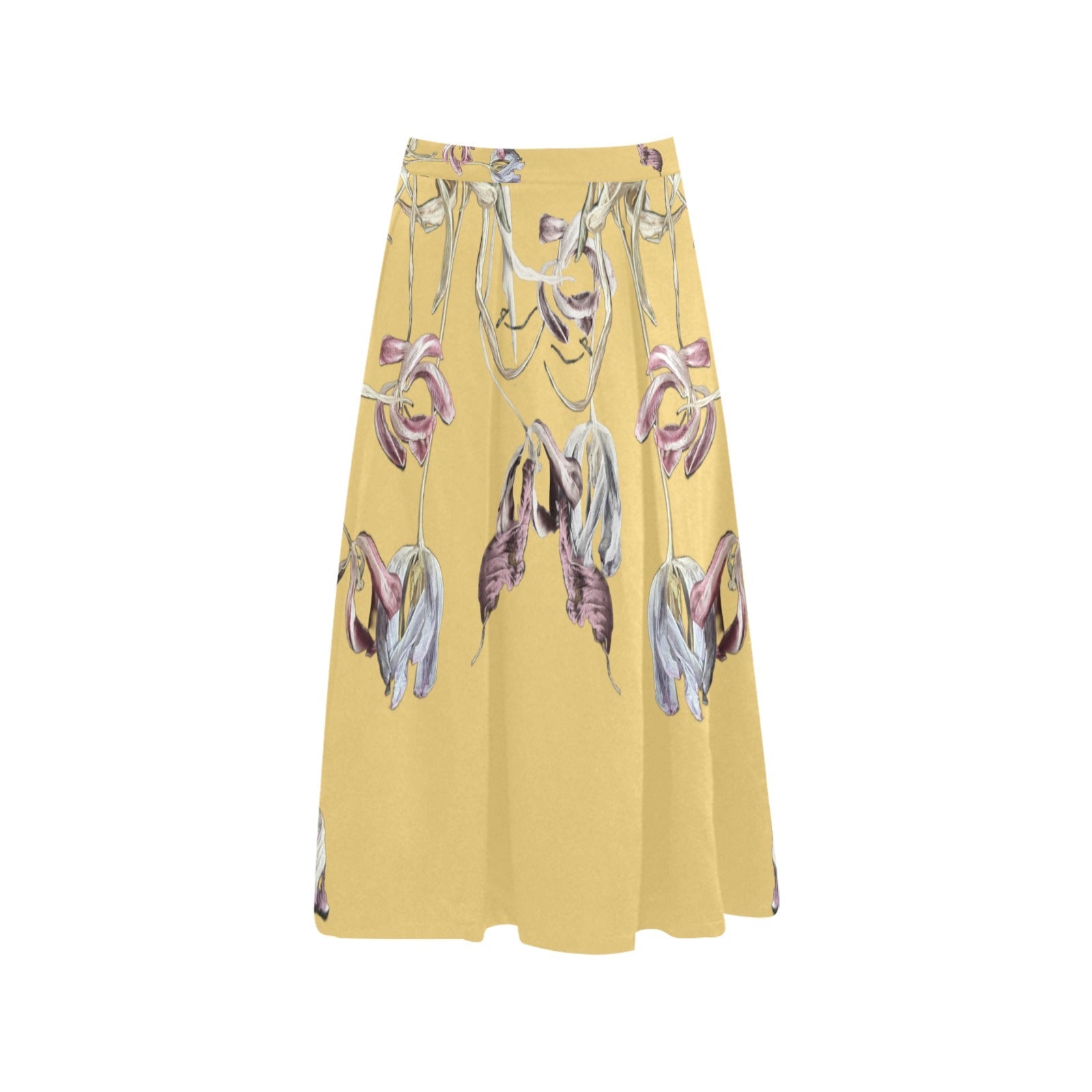 Three Tulips and a Leaf Mnemosyne Women's Crepe Skirt - Lana Art Sweden