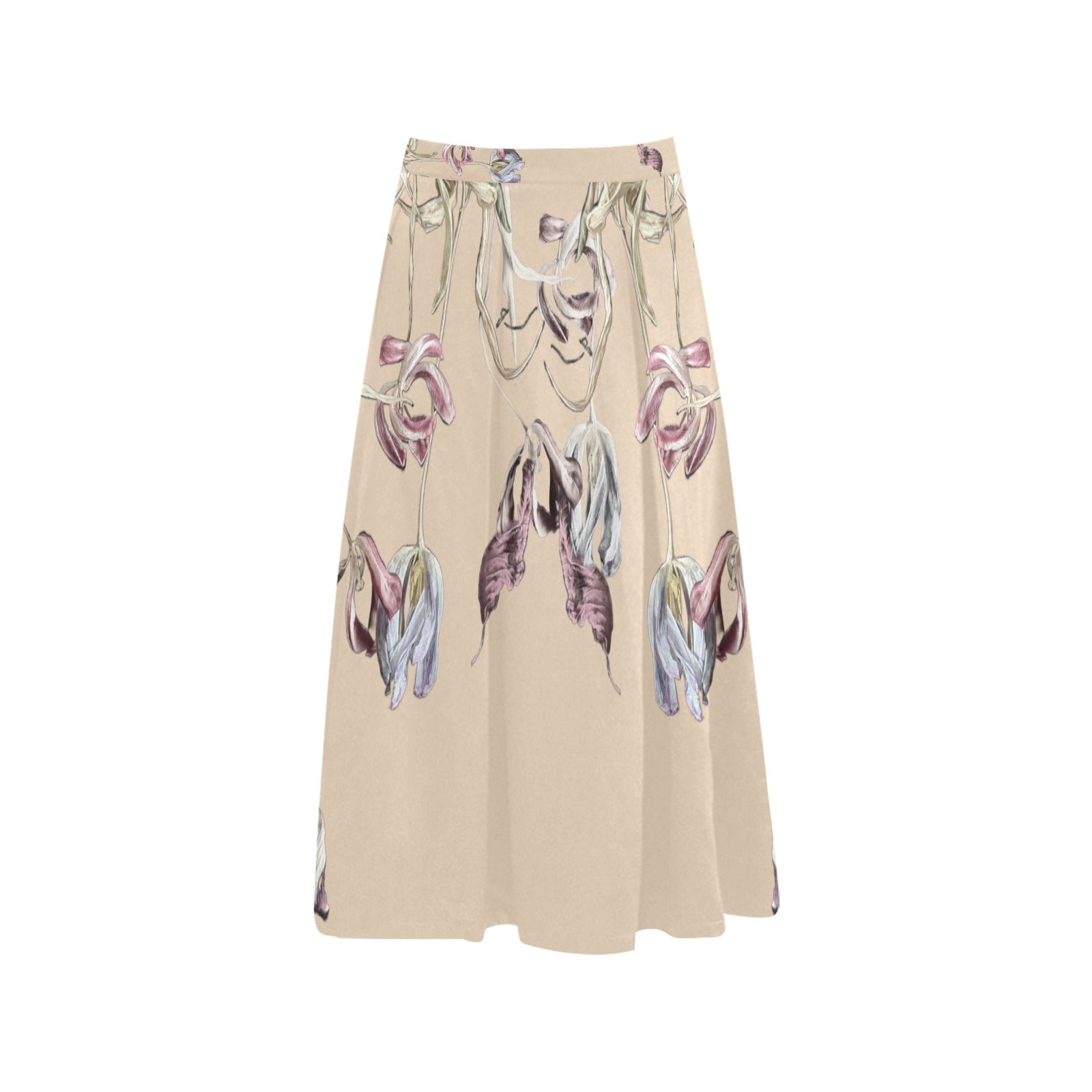 Three Tulips and a Leaf Mnemosyne Women's Crepe Skirt - Lana Art Sweden