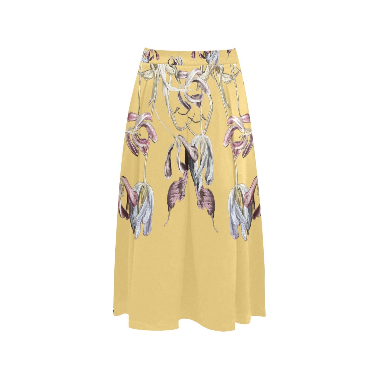 Three Tulips and a Leaf Mnemosyne Women's Crepe Skirt - Lana Art Sweden