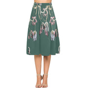 Three Tulips and a Leaf Mnemosyne Women's Crepe Skirt - Lana Art Sweden