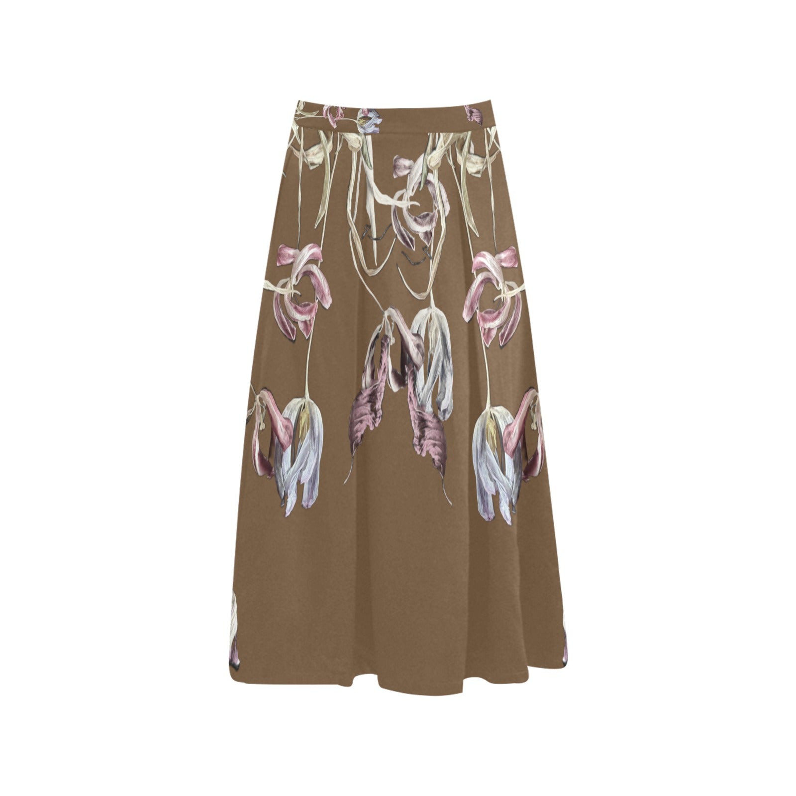 Three Tulips and a Leaf Mnemosyne Women's Crepe Skirt - Lana Art Sweden