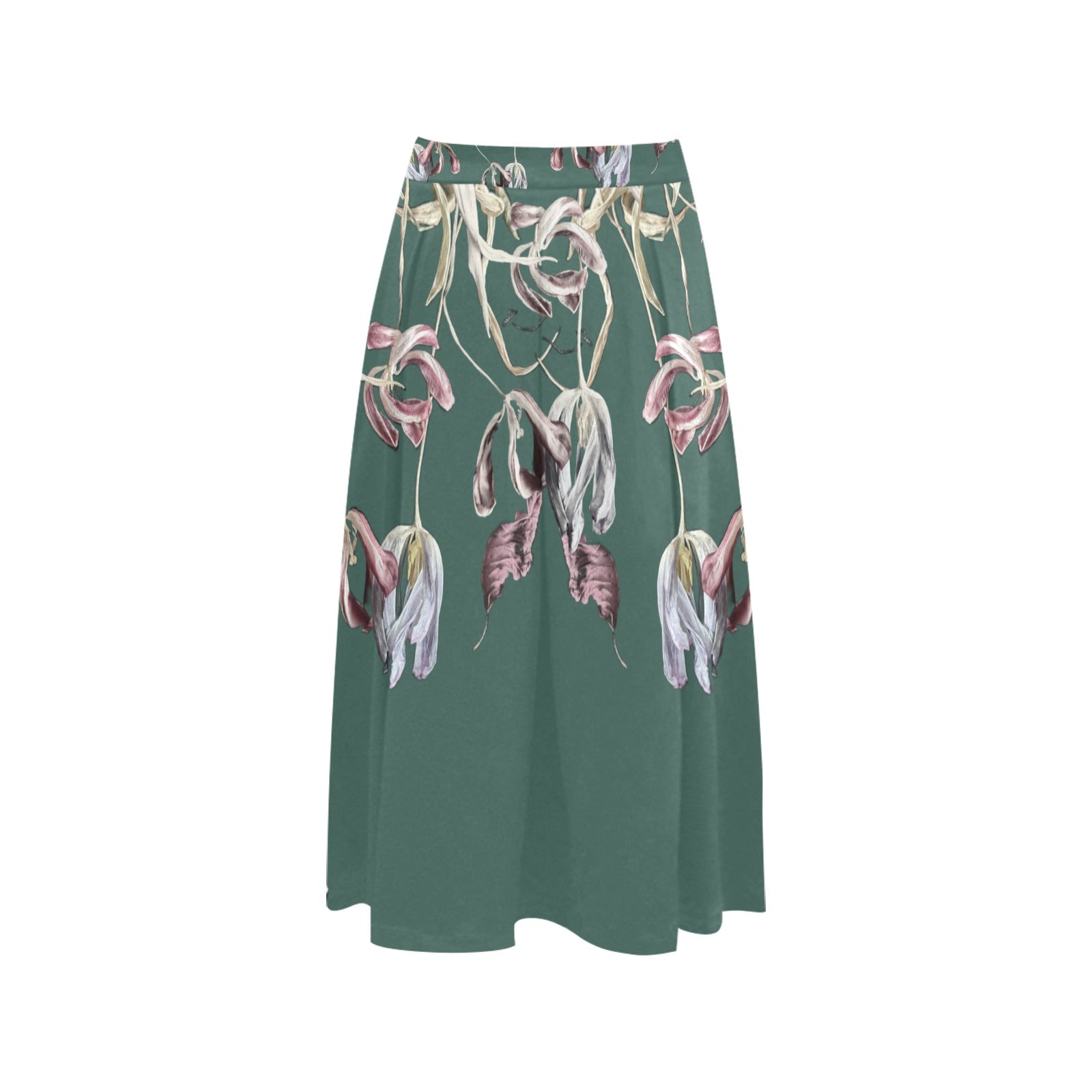 Three Tulips and a Leaf Mnemosyne Women's Crepe Skirt - Lana Art Sweden