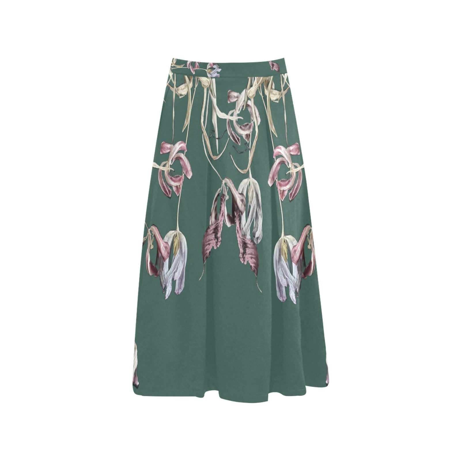 Three Tulips and a Leaf Mnemosyne Women's Crepe Skirt - Lana Art Sweden