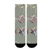 Three Tulips Dark Sage Women's Custom Socks - Lana Art Sweden