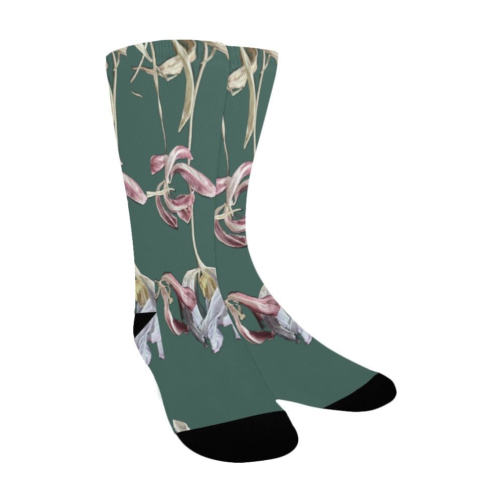 Three Tulips Jade Women's Custom Socks - Lana Art Sweden