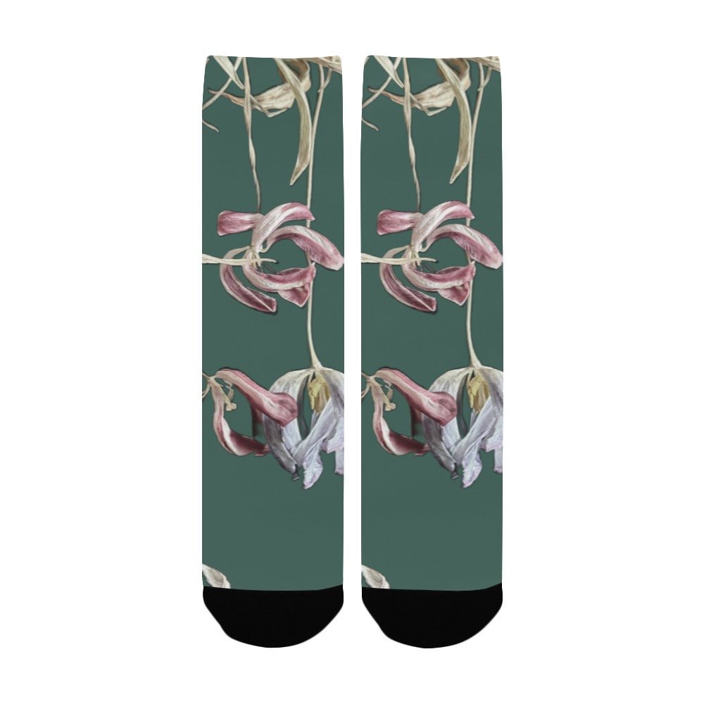 Three Tulips Jade Women's Custom Socks - Lana Art Sweden