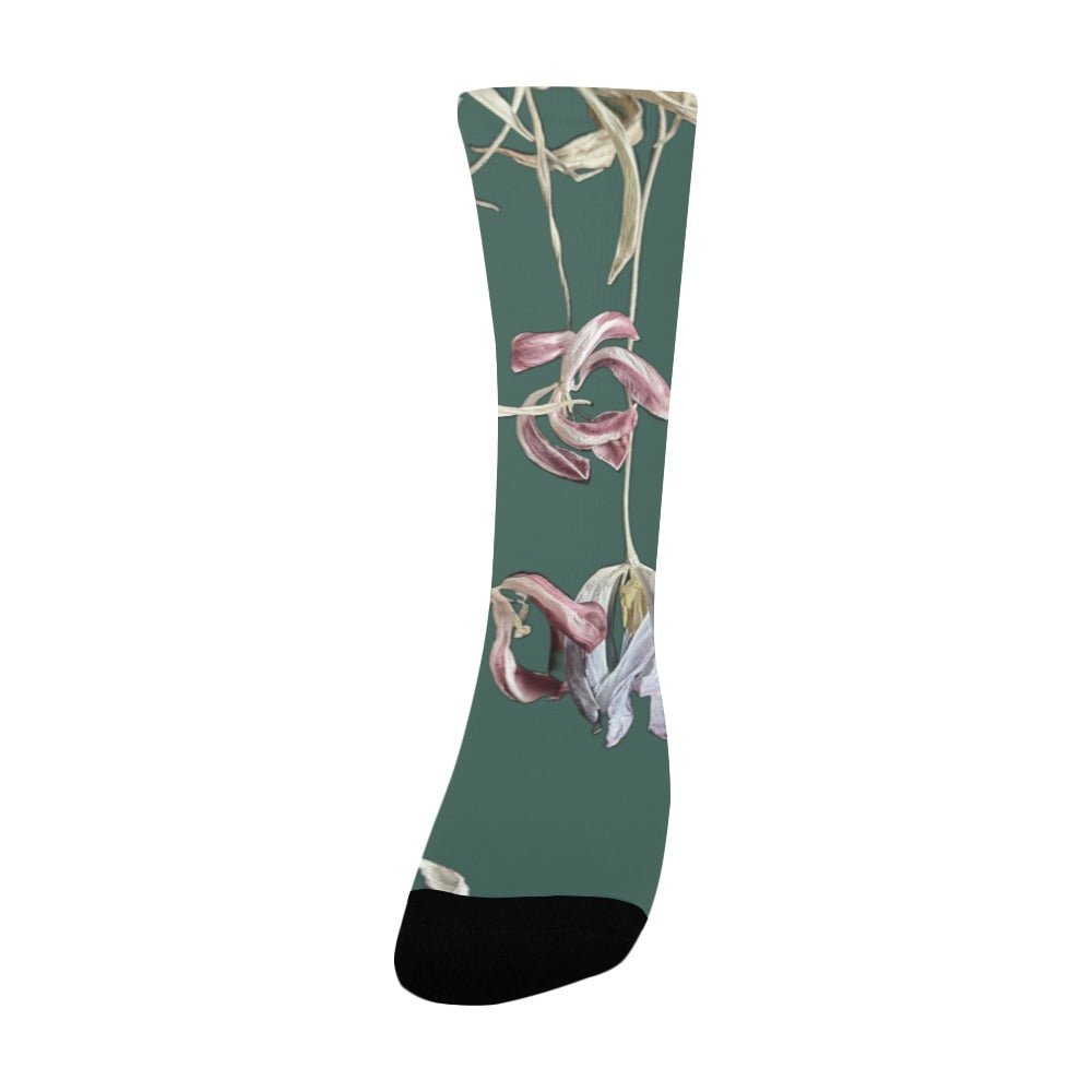 Three Tulips Jade Women's Custom Socks - Lana Art Sweden