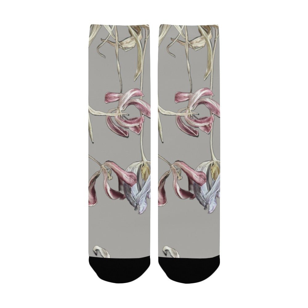 Three Tulips Paper White Women's Custom Socks - Lana Art Sweden