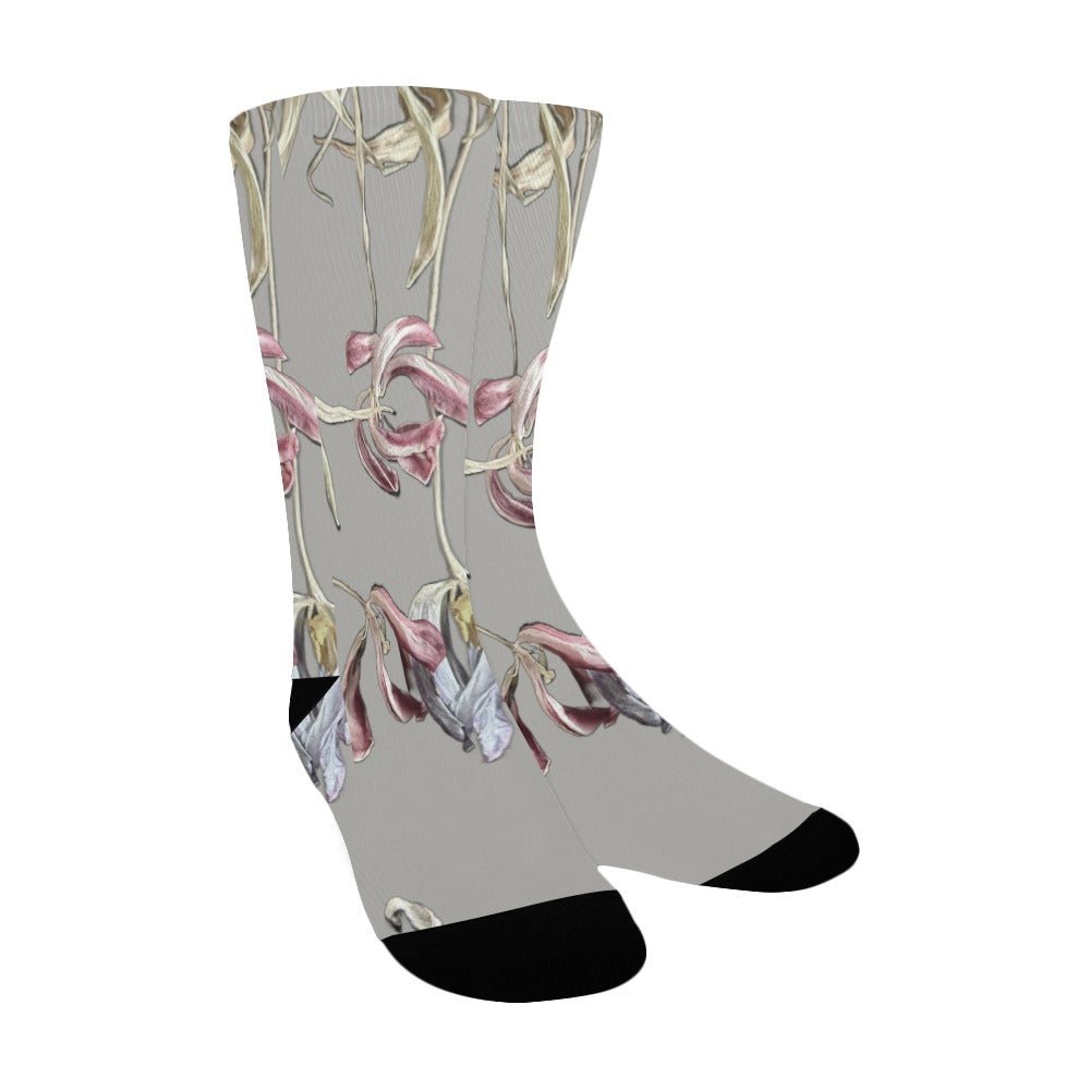Three Tulips Paper White Women's Custom Socks - Lana Art Sweden