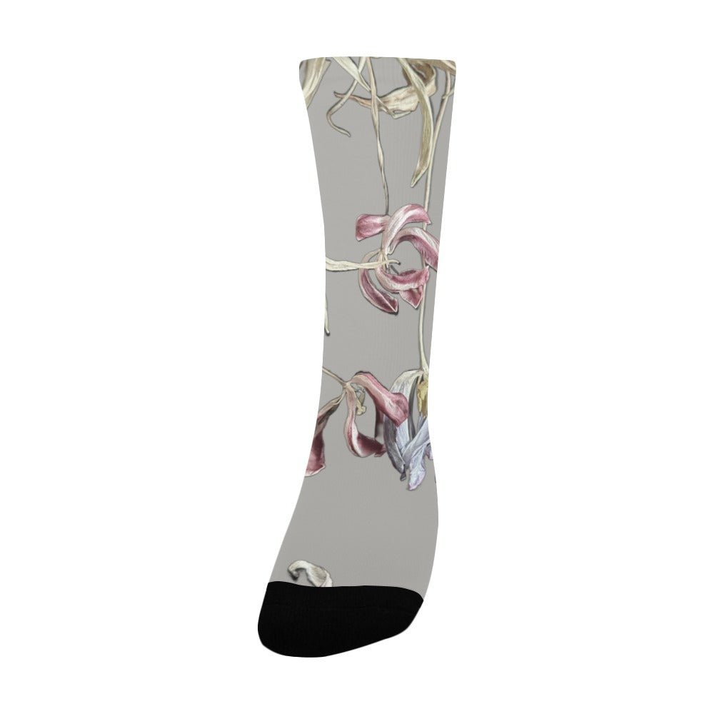 Three Tulips Paper White Women's Custom Socks - Lana Art Sweden