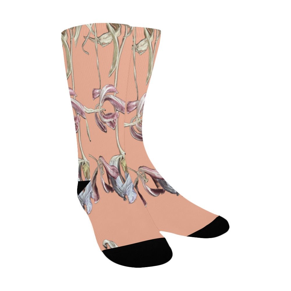 Three Tulips Roasted Peach Women's Custom Socks - Lana Art Sweden