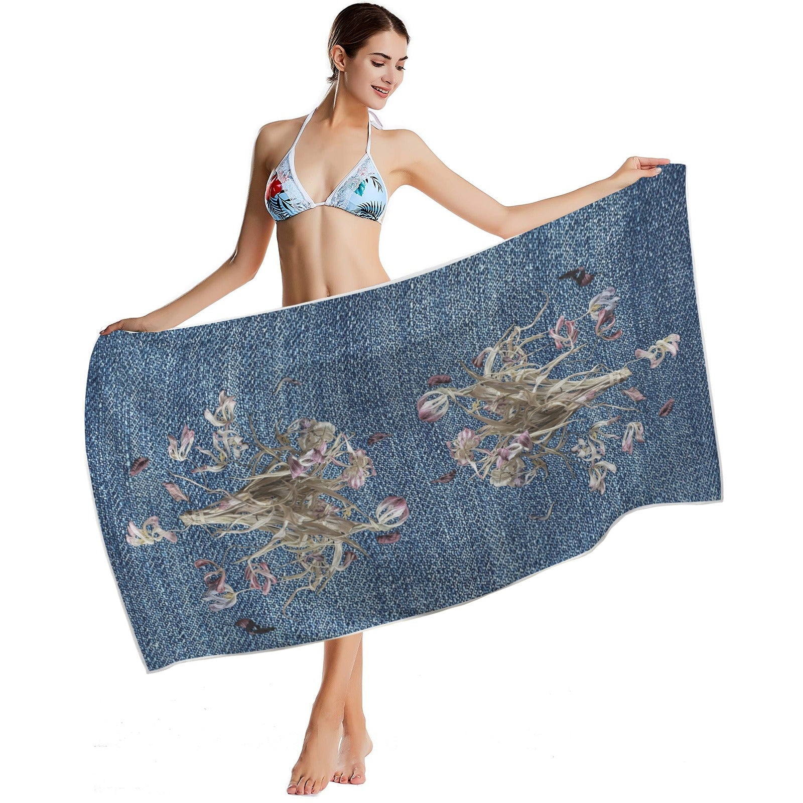 Tulip Bouquet Quick - Dry Beach Towel 30"x61" - Lana Art Sweden