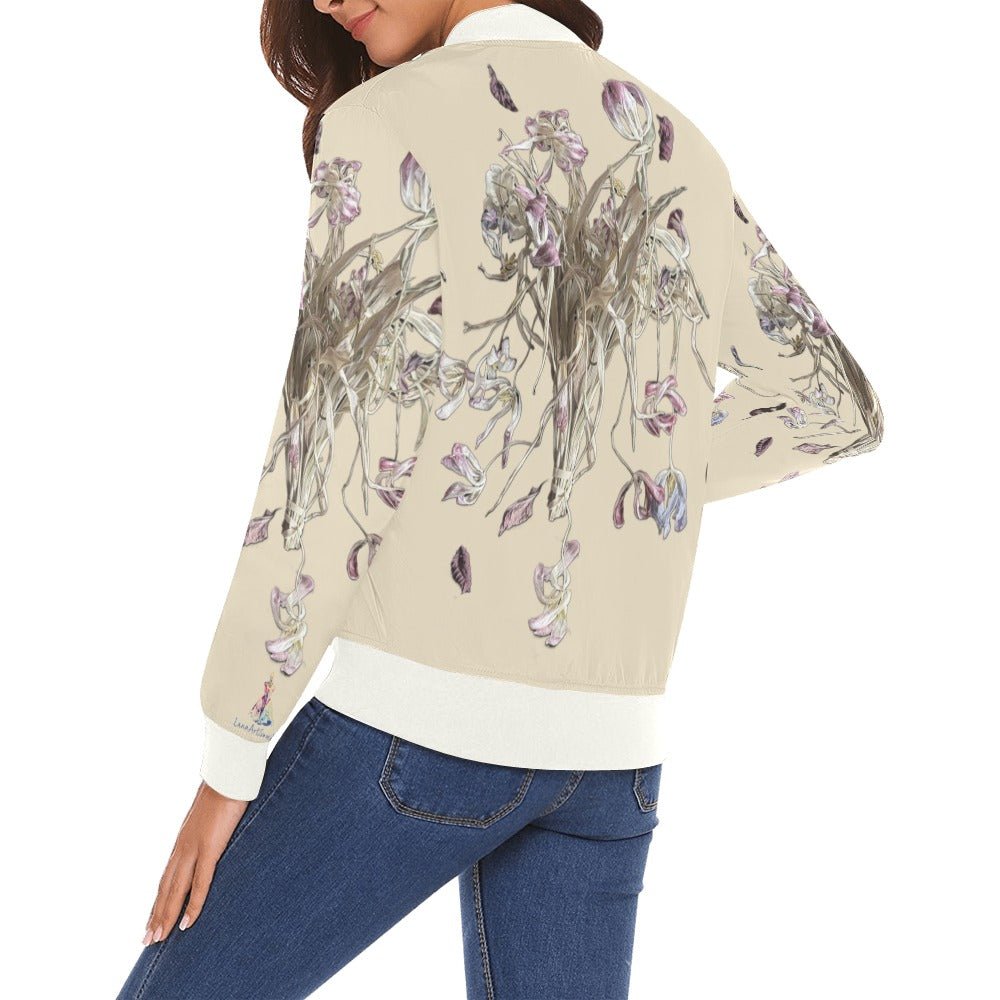 Tulip Drama Almond Milk W Bomber Jacket for Women - Lana Art Sweden