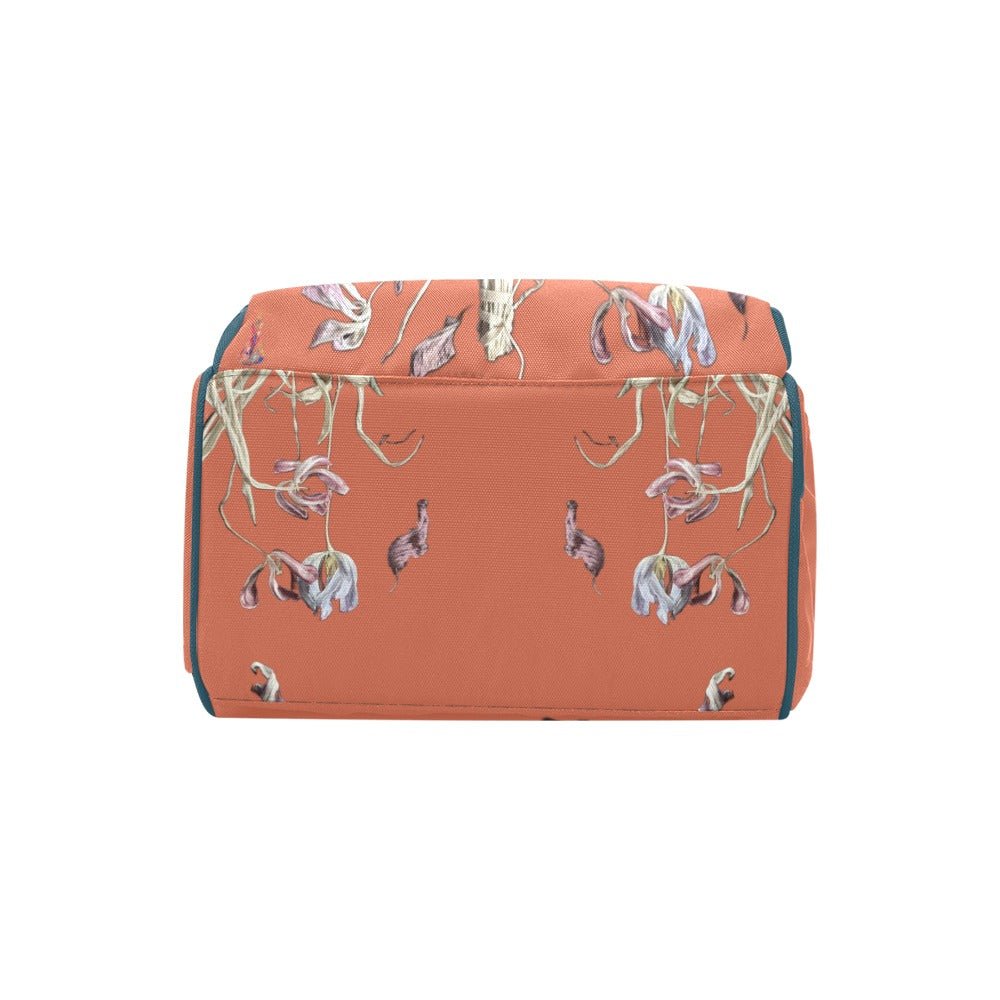Tulip Drama Burnt Orange Multi - Function Diaper Backpack/Diaper Bag - Lana Art Sweden