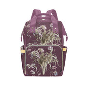 Tulip Drama Eggplant Multi - Function Diaper Backpack/Diaper Bag - Lana Art Sweden
