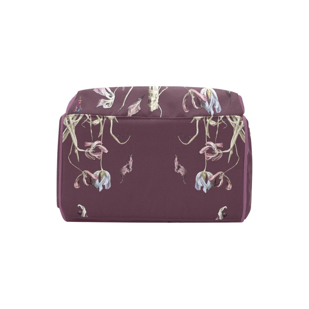 Tulip Drama Eggplant Multi - Function Diaper Backpack/Diaper Bag - Lana Art Sweden