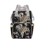 Tulip Drama Grey Multi - Function Diaper Backpack/Diaper Bag - Lana Art Sweden