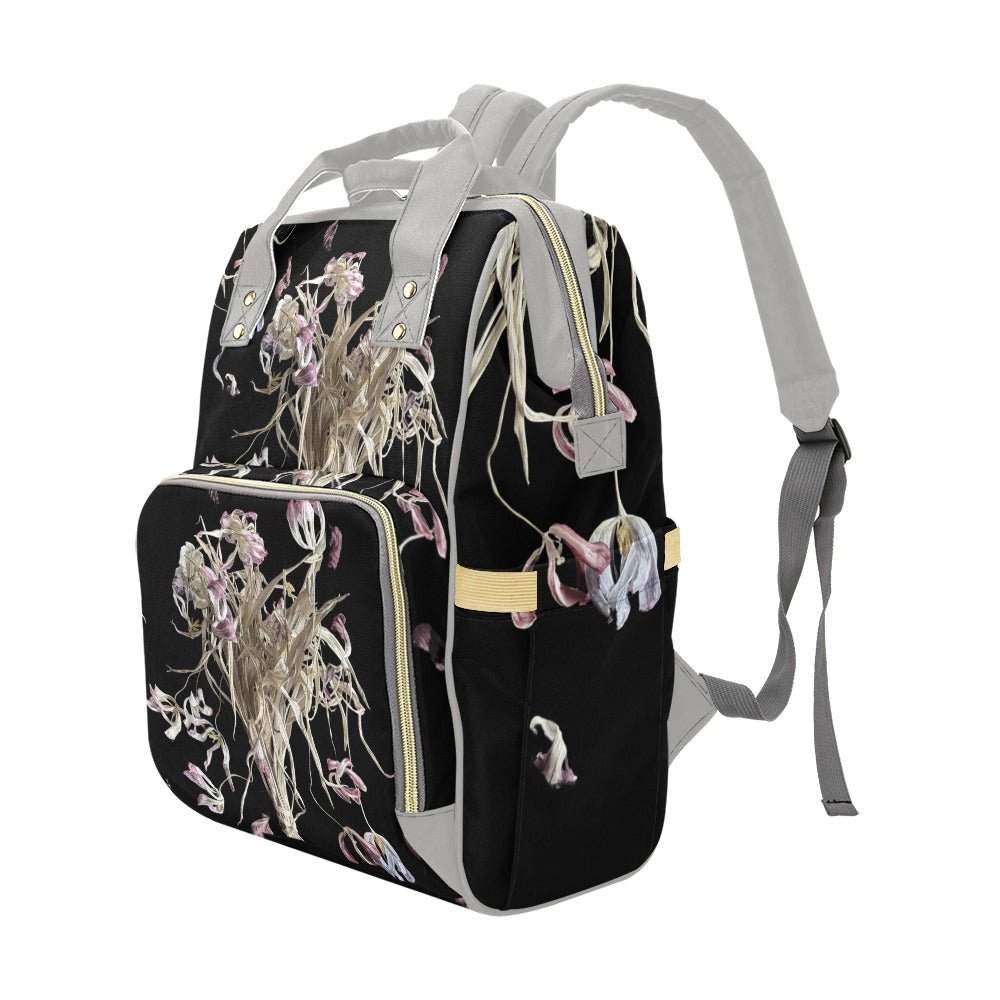 Tulip Drama Grey Multi - Function Diaper Backpack/Diaper Bag - Lana Art Sweden
