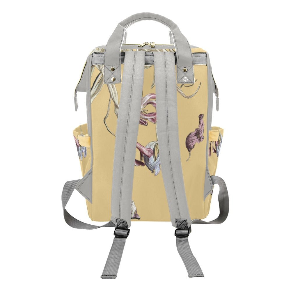 Tulip Drama Lemon Drop Multi - Function Diaper Backpack/Diaper Bag - Lana Art Sweden