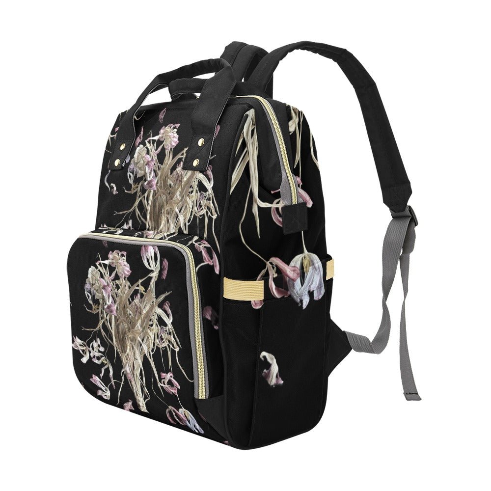 Tulip Drama Noir Multi - Function Diaper Backpack/Diaper Bag - Lana Art Sweden