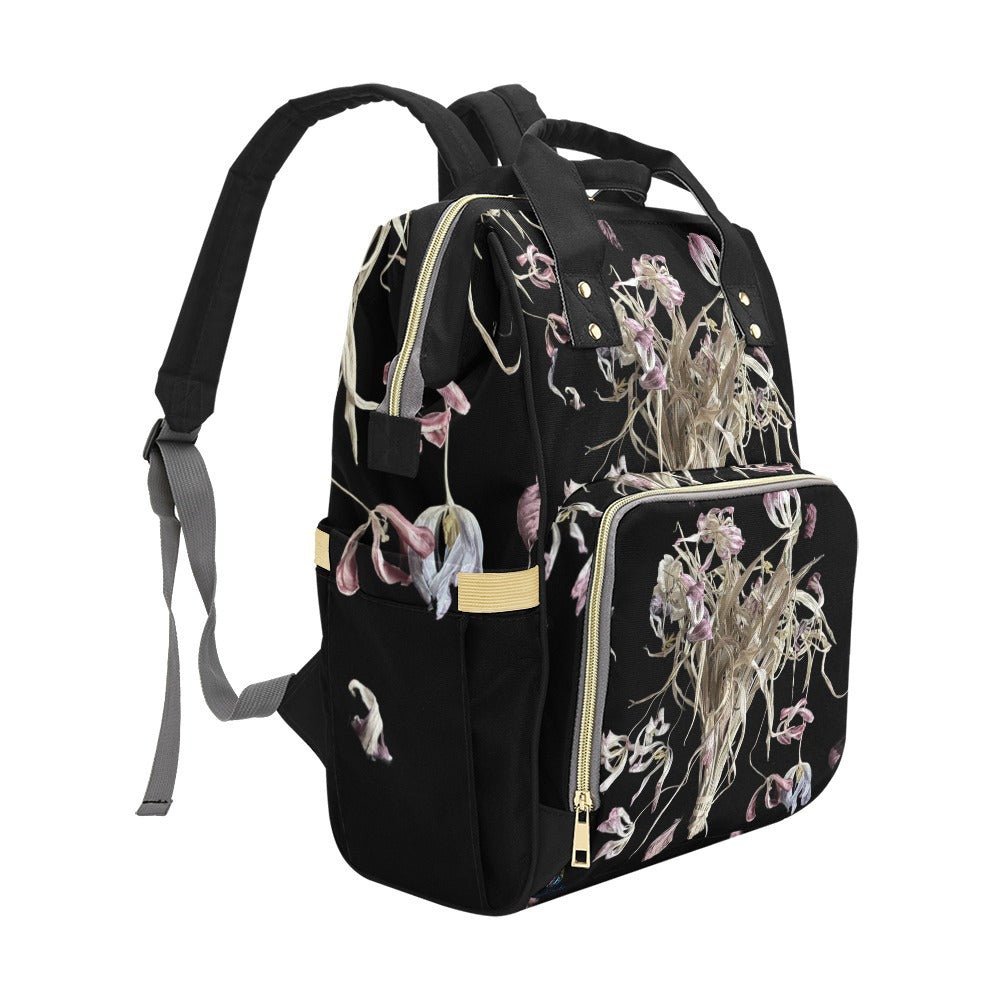 Tulip Drama Noir Multi - Function Diaper Backpack/Diaper Bag - Lana Art Sweden