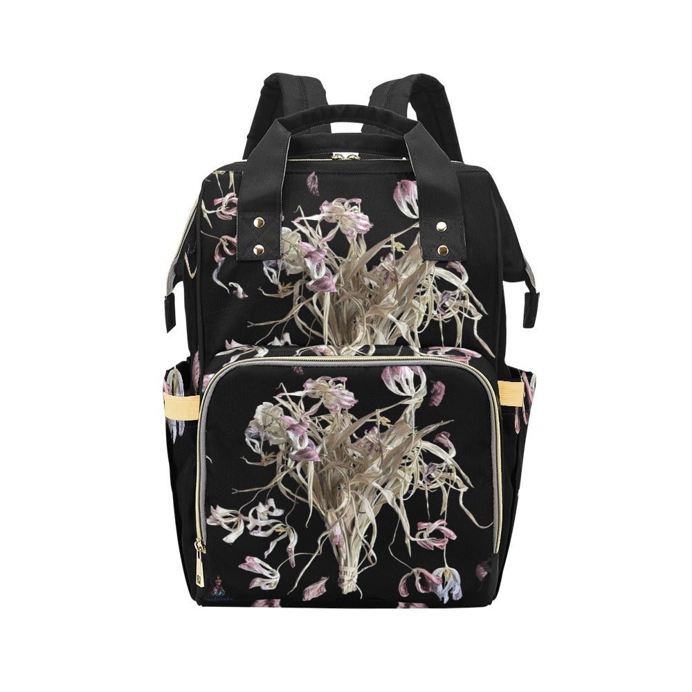 Tulip Drama Noir Multi - Function Diaper Backpack/Diaper Bag - Lana Art Sweden