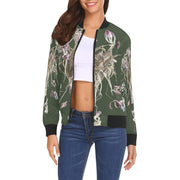 Tulip Drama Rain Forest Bomber Jacket for Women - Lana Art Sweden