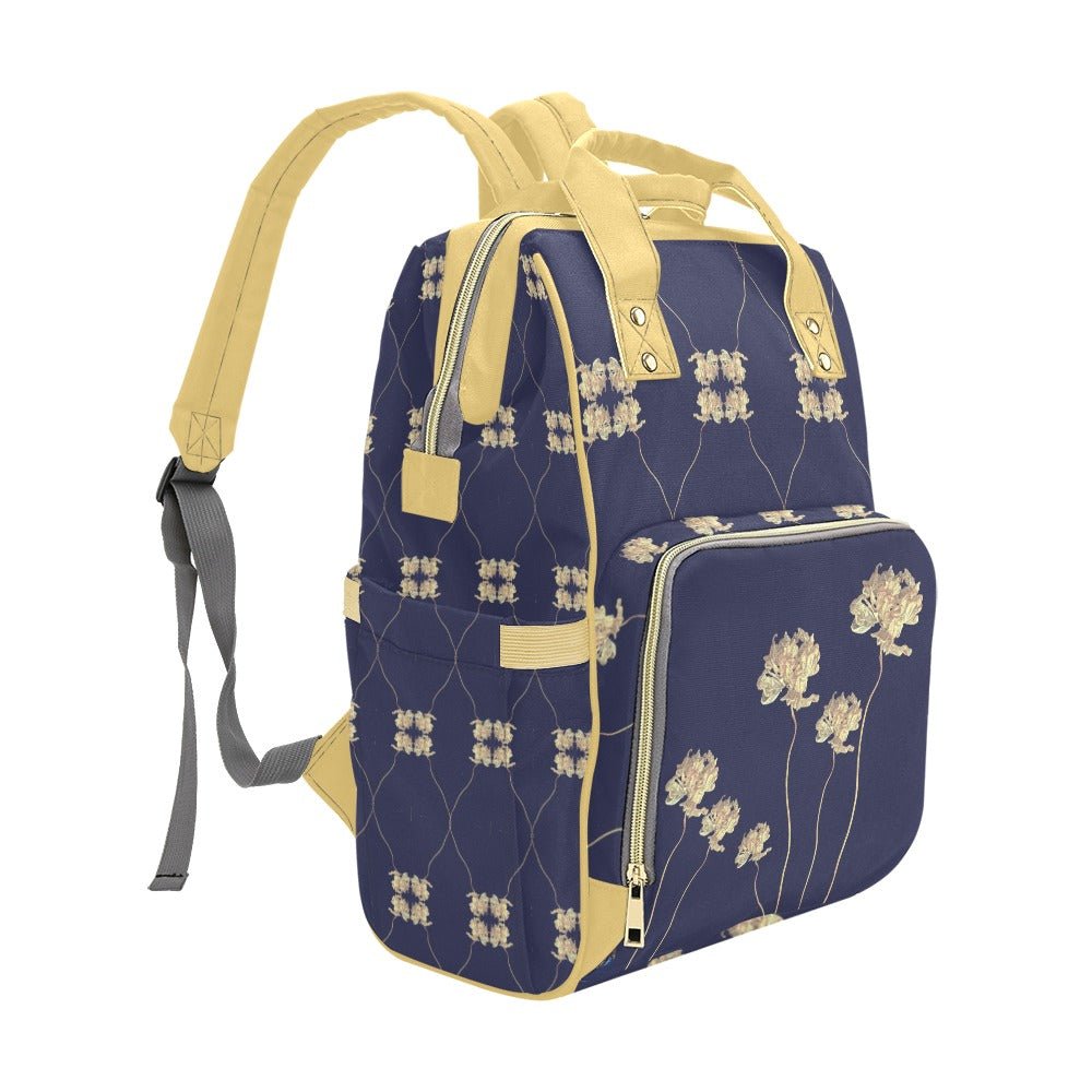 Tulip Evening Blue Multi - Function Diaper Backpack - Lana Art Sweden
