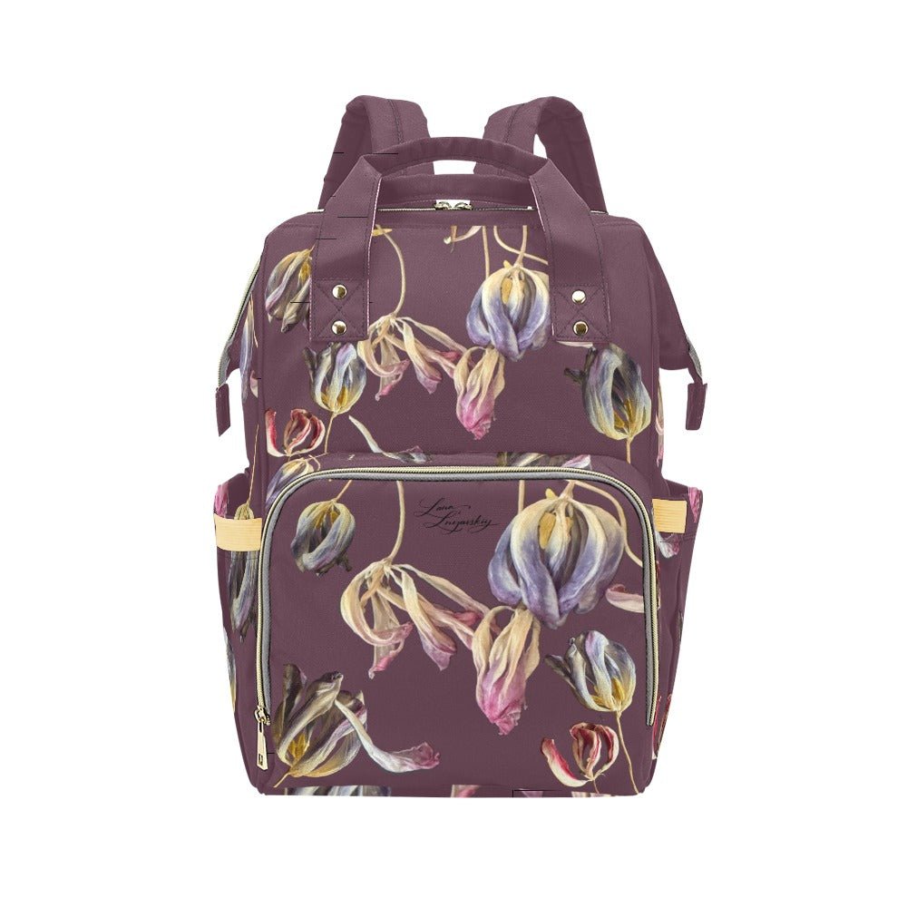 Tulip Mauve Wine Multi - Function Backpack - Lana Art Sweden