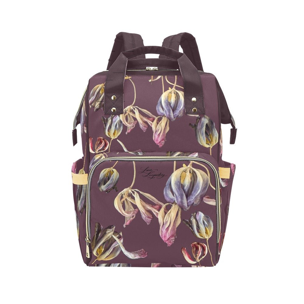 Tulip Mauve Wine Multi - Function Backpack - Lana Art Sweden