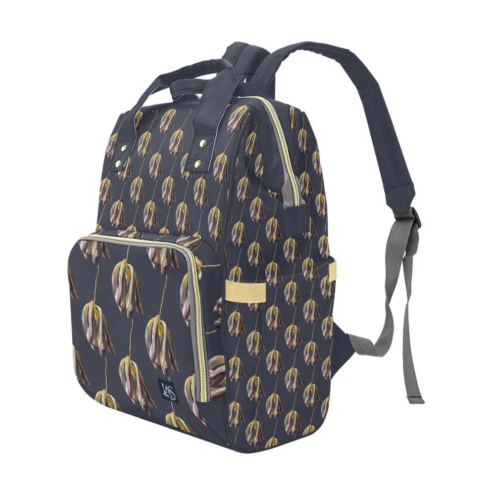Tulip Maze Crown Blue Multi - Function Backpack - Lana Art Sweden