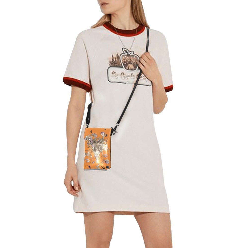 Tulip Orangeade Small Cell Phone Purse - Lana Art Sweden
