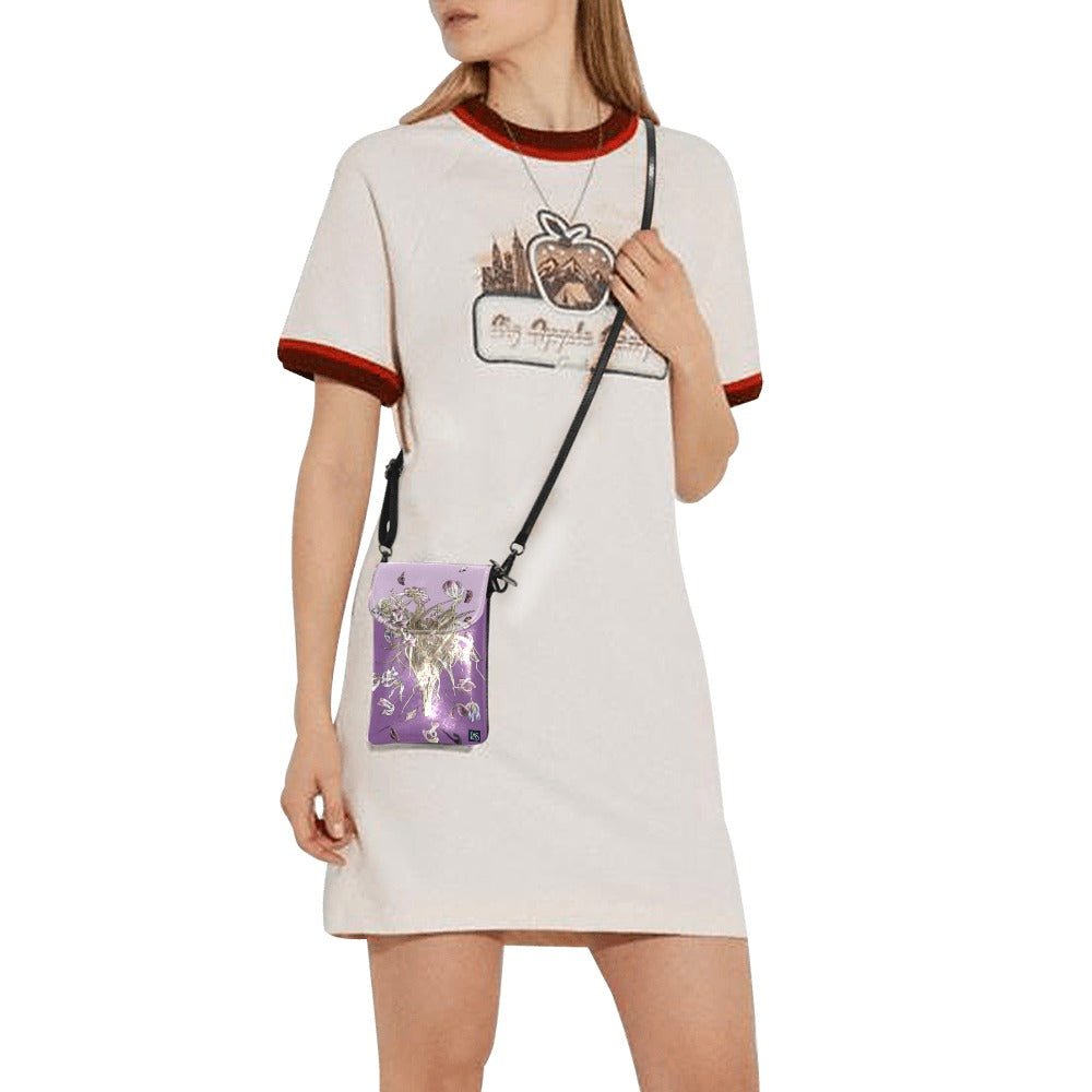 Tulip Pastel Lilac Small Cell Phone Purse - Lana Art Sweden