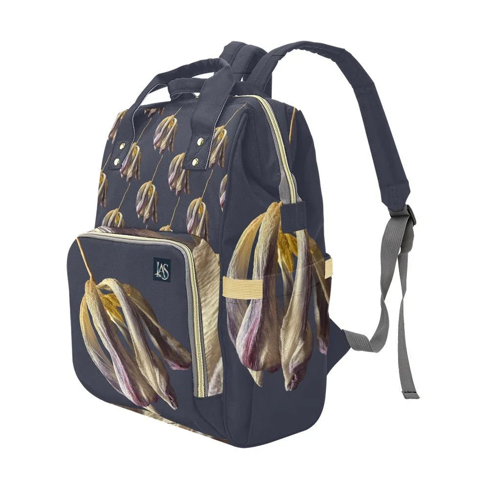 Tulips Crown Blue Multi - Function Backpack - Lana Art Sweden