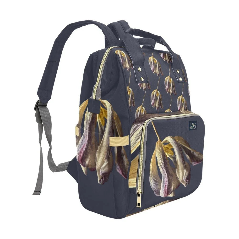 Tulips Crown Blue Multi - Function Backpack - Lana Art Sweden