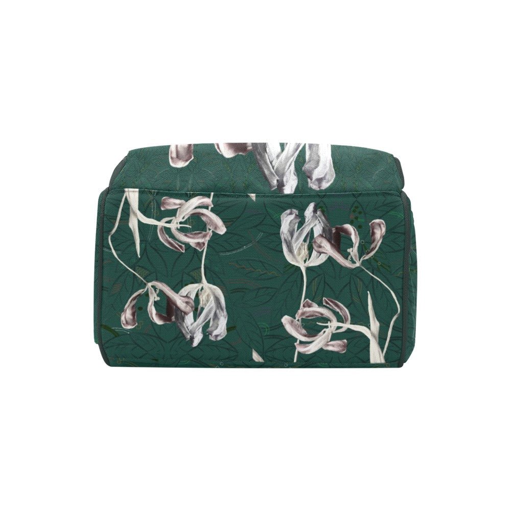 Tulips Green Maze Multi - Function Backpack/Diaper Bag - Lana Art Sweden