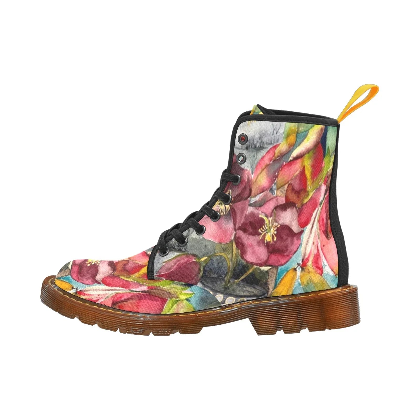 Upside Down Amaryllis Custom Canvas Boots For Women - Lana Art Sweden