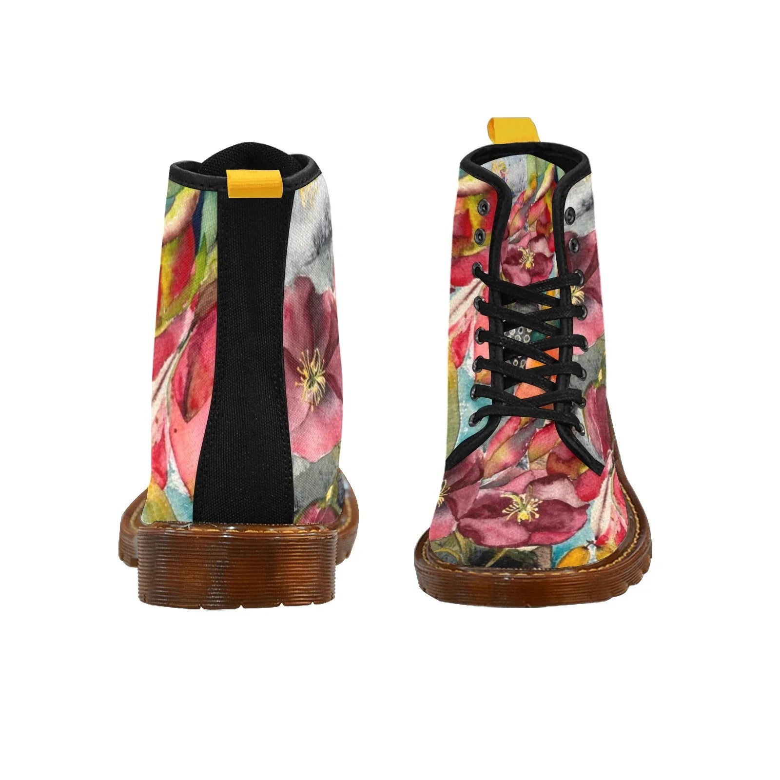 Upside Down Amaryllis Custom Canvas Boots For Women - Lana Art Sweden