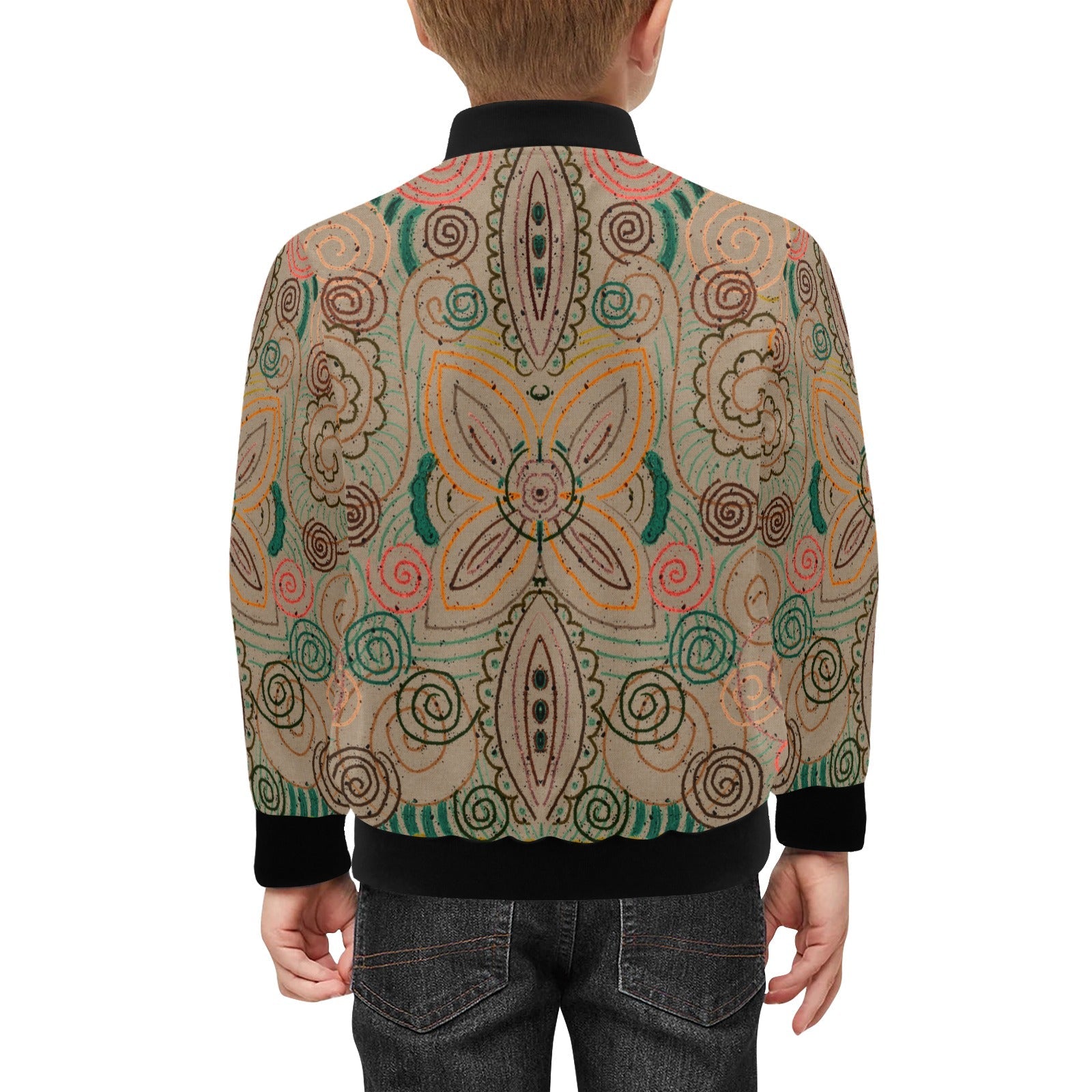 Venetian Blossom 2 Kids' Bomber Jacket with Pockets (Model H40) - Lana Art Sweden