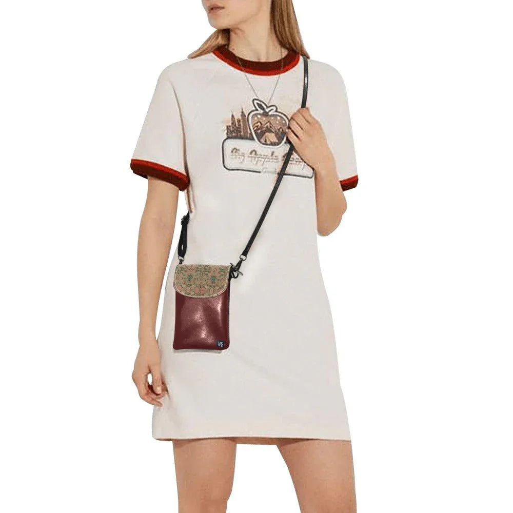 Venetian Blossom Chocolate Small Cell Phone Purse - Lana Art Sweden