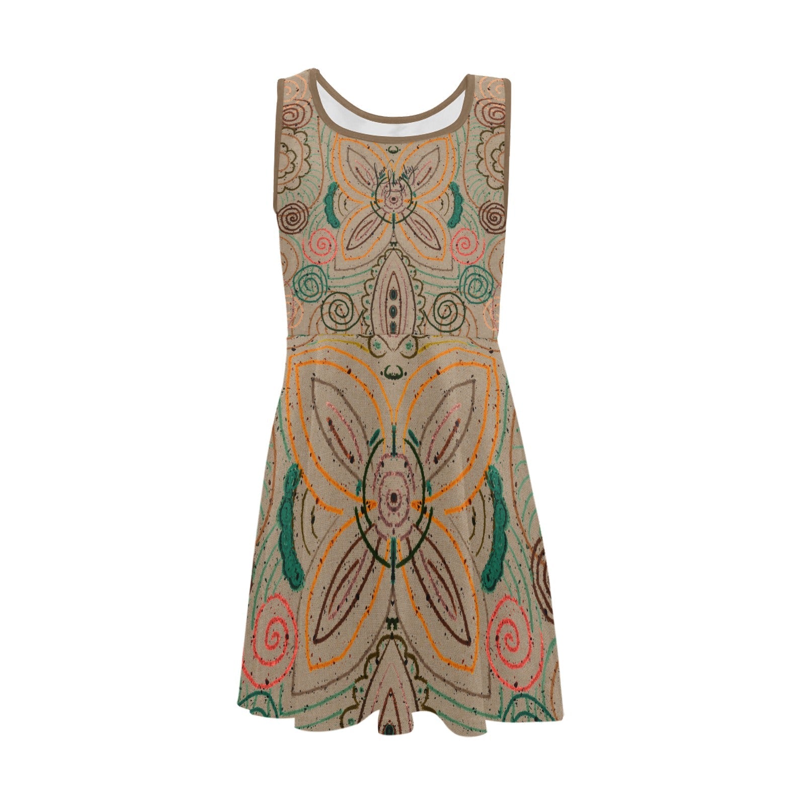 Venetian Blossom Girls' Sleeveless Sundress - Lana Art Sweden