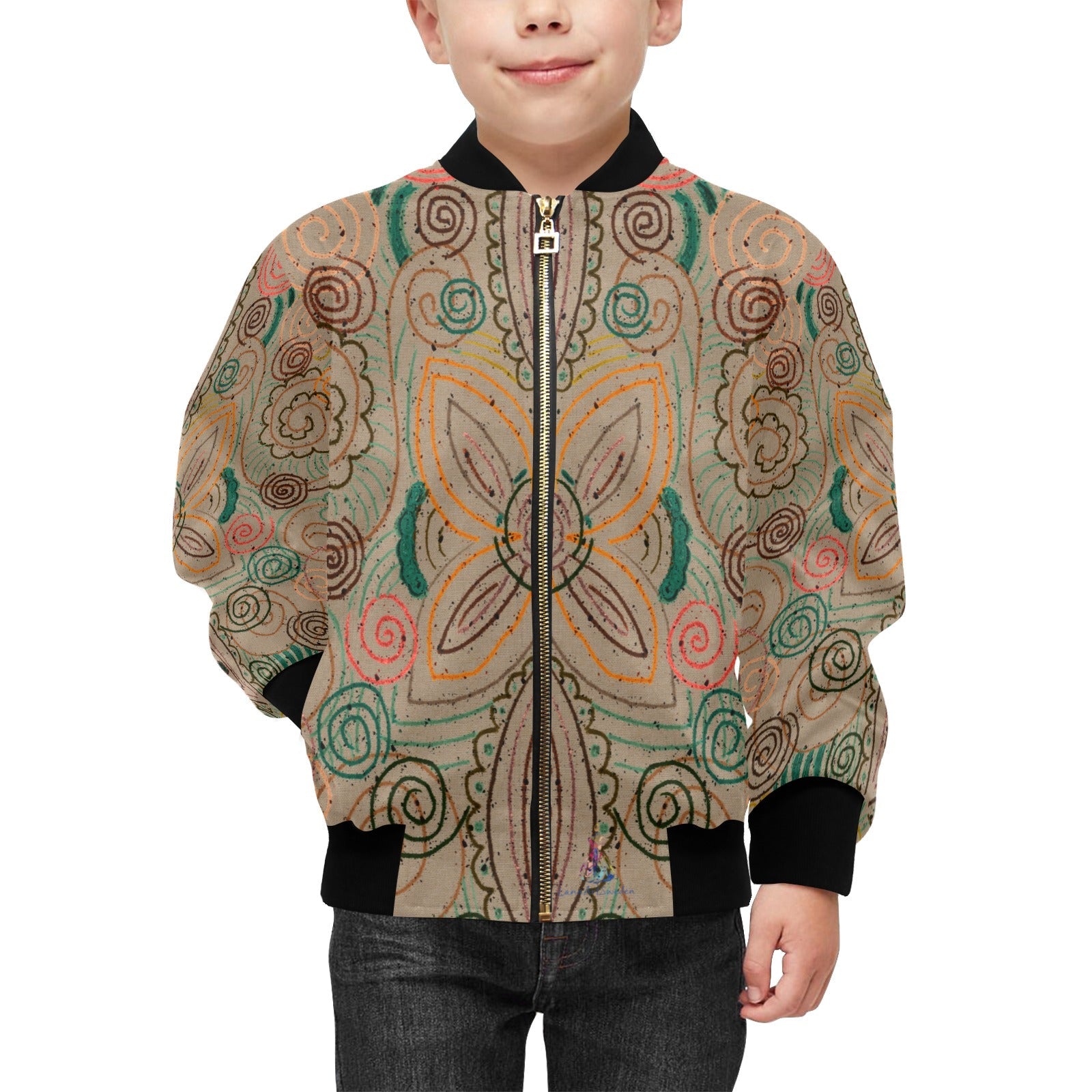 Venetian Blossom Kids' Bomber Jacket with Pockets (Model H40) - Lana Art Sweden