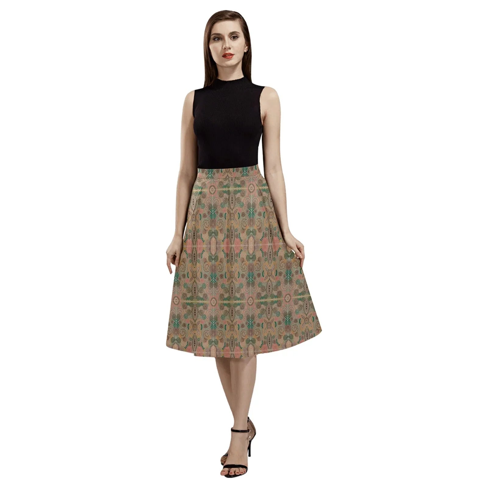 Venetian Blossom Mnemosyne Women's Crepe Skirt - Lana Art Sweden
