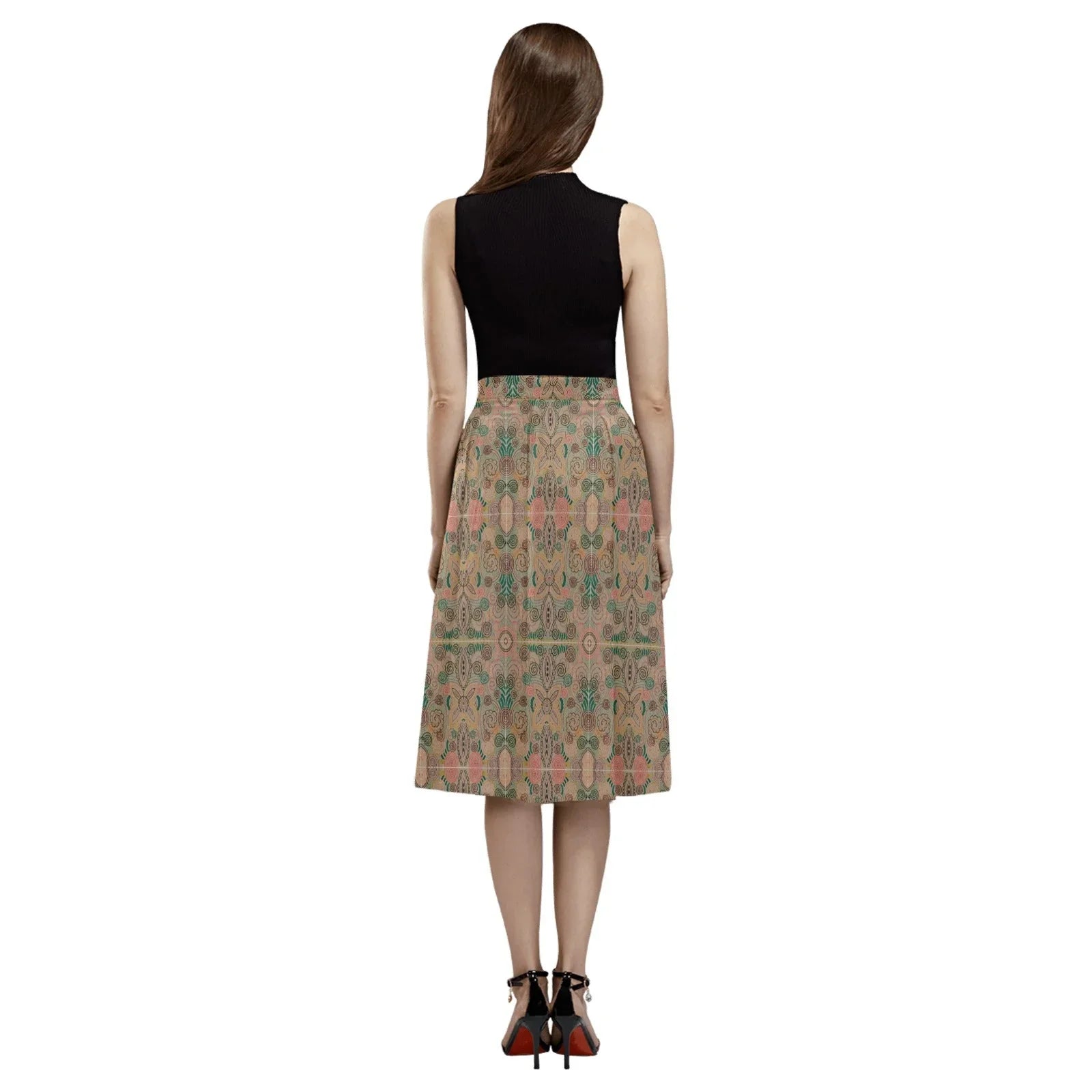 Venetian Blossom Mnemosyne Women's Crepe Skirt - Lana Art Sweden