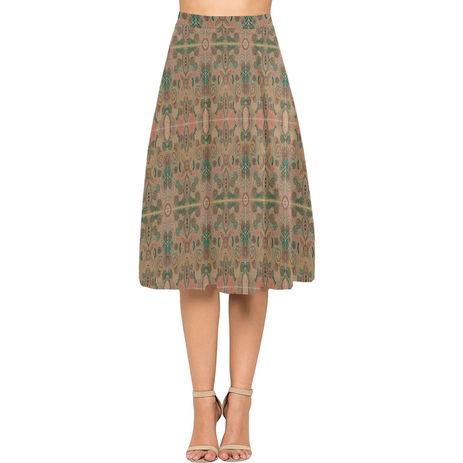 Venetian Blossom Mnemosyne Women's Crepe Skirt - Lana Art Sweden