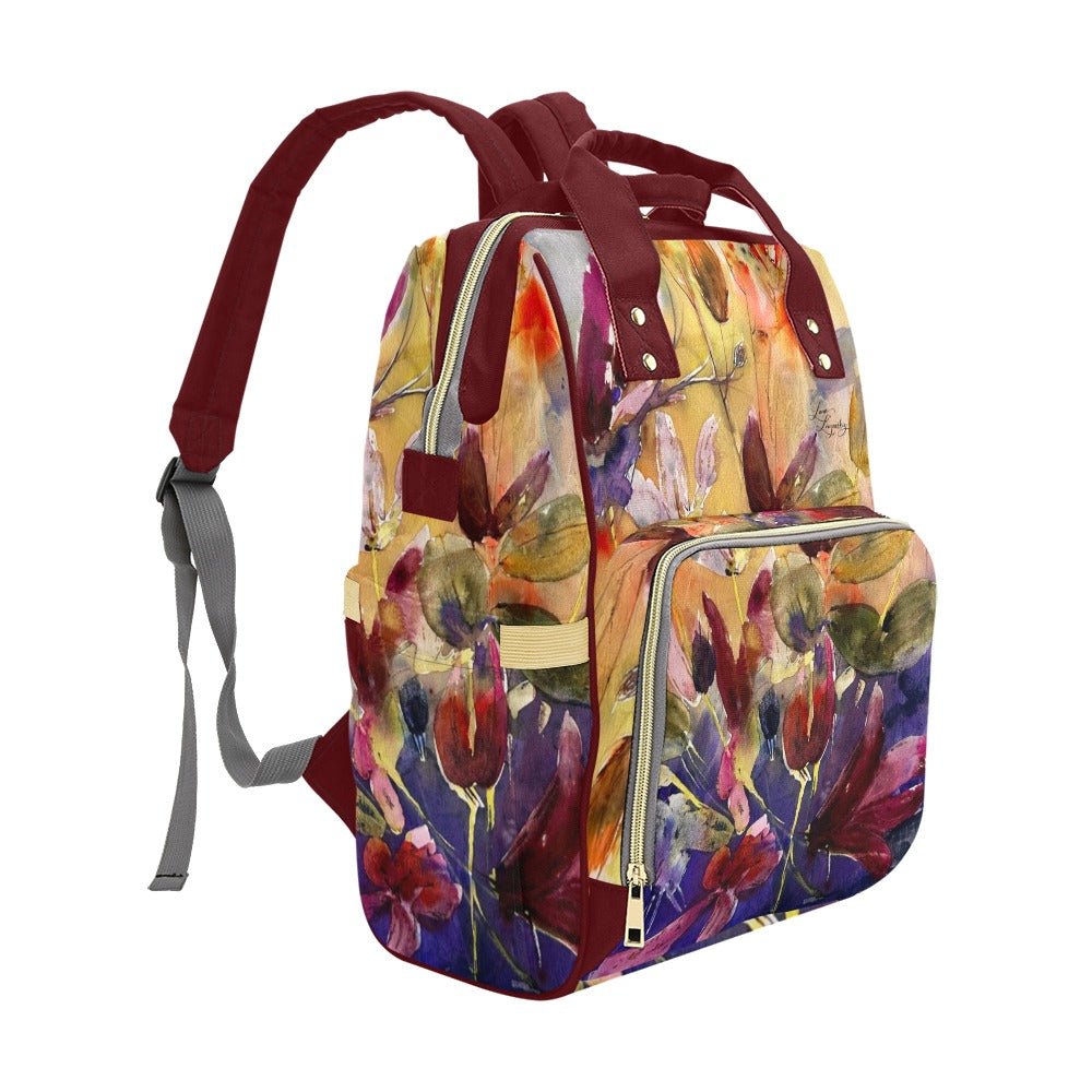 Winter Cyclamen Multi - Function Backpack/Diaper Bag - Lana Art Sweden